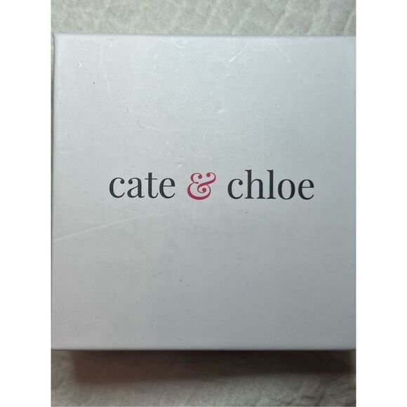 Cate & Chloe Bethany 18k White Gold Plated Hoop Crystal Earrings NEW - Picture 4 of 7